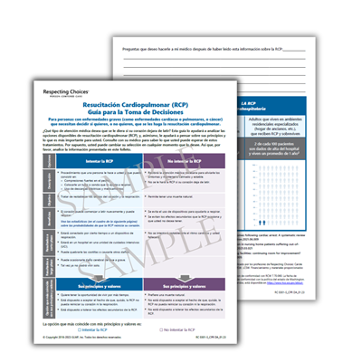 RC 301-S Decision Aids: CPR - Spanish
