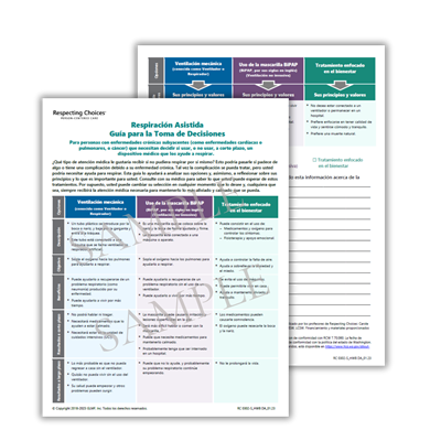 RC 302-S Decision Aids: Help with Breathing - Spanish